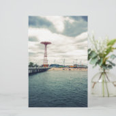 Coney Island Beach Panorama Briefpapier (Staand voorkant)