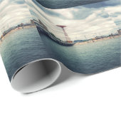 Coney Island Beach Panorama Cadeaupapier (Rol Hoek)