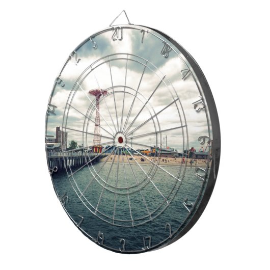 Coney Island Beach Panorama Dartbord (Voorkant Rechts)