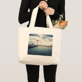 Coney Island Beach Panorama Grote Tote Bag (Voorkant (product))