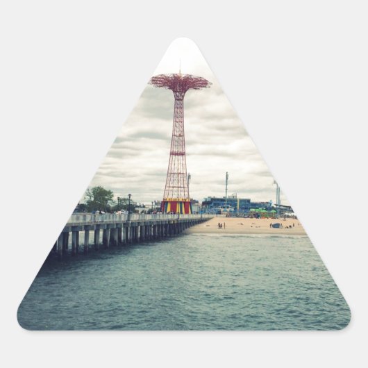 Coney Island Beach Panorama Sticker (Voorkant)