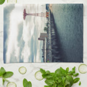 Coney Island Beach Panorama Theedoek (Gevouwen)