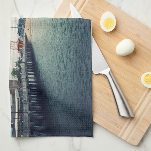 Coney Island Beach Panorama Theedoek (Quarter Fold)