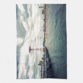 Coney Island Beach Panorama Theedoek (Verticaal)