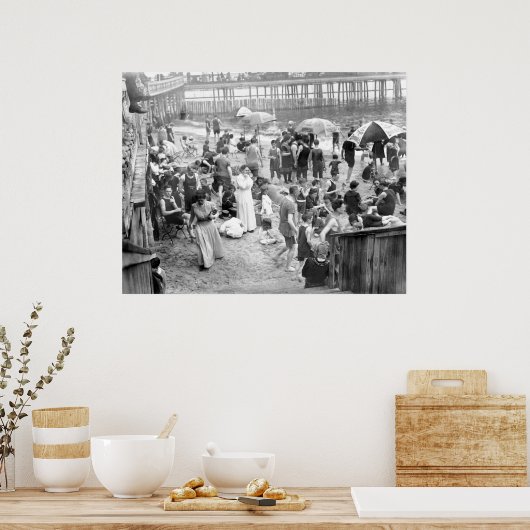 Coney Island Beach Scene Poster (Keuken)