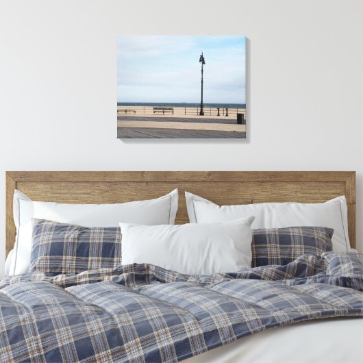 Coney Island Boardwalk in de winter Canvas Afdruk (Insitu (Slaapkamer))