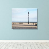 Coney Island Boardwalk in de winter Canvas Afdruk (Insitu (Houten vloer))