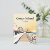 Coney Island Boardwalk VS Briefkaart (Staand voorkant)