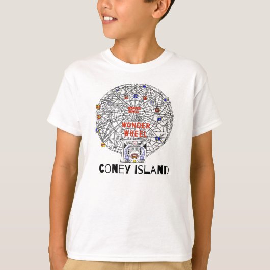 Coney Island Brooklyn New York City Ferris Wheel T-shirt (Voorkant)