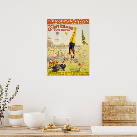 Coney Island  Circus Acrobat Poster (Keuken)