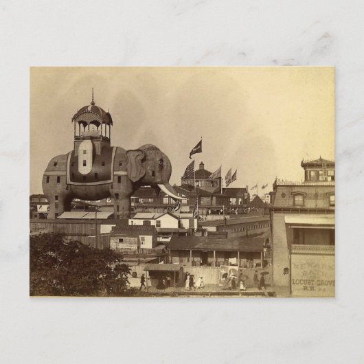 Coney Island, Elephant Colossus,  Uitzicht Briefkaart (Voorkant)