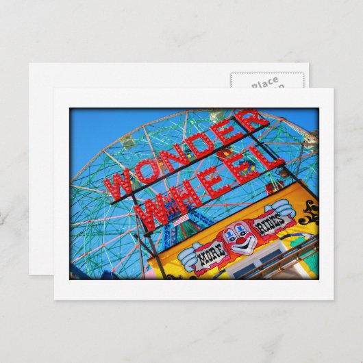 Coney Island Ferris Wheel Briefkaart (Voorkant / Achterkant)