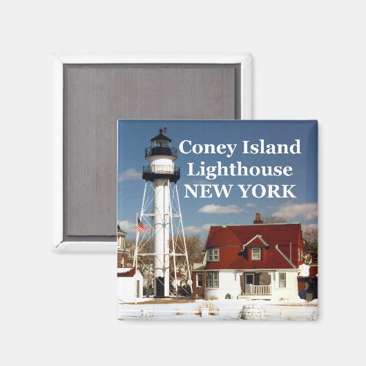 Coney Island Lighthouse, New York Magnet (Voorkant / Achterkant)