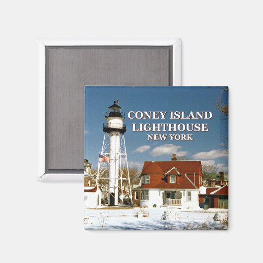 Coney Island Lighthouse, New York Magnet (Voorkant / Achterkant)