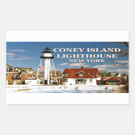Coney Island Lighthouse, New York Rechthoekige Sticker