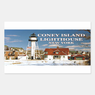 Coney Island Lighthouse, New York Rechthoekige Sticker