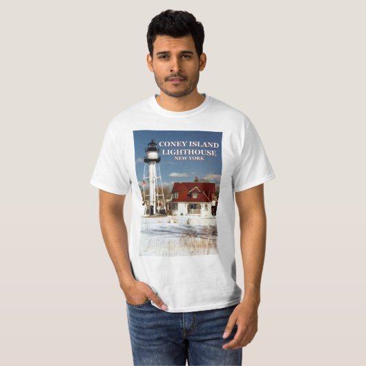 Coney Island Lighthouse, New York T-Shirt (Voorkant volledig)
