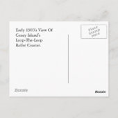 Coney Island Loop the Loop Roller Onderzetter Brie Briefkaart (Achterkant)