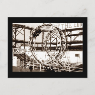 Coney Island Loop the Loop Roller Onderzetter Brie Briefkaart