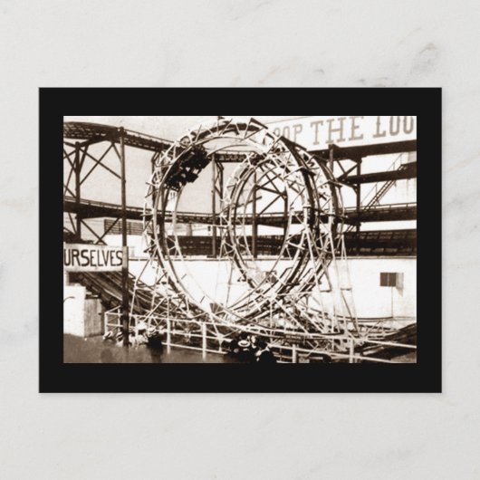 Coney Island Loop the Loop Roller Onderzetter Brie Briefkaart (Voorkant)