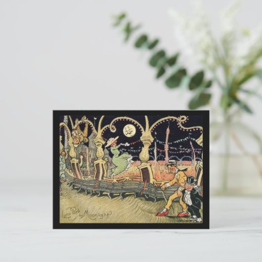 Coney Island, Luna Park, Moonlight,  Briefkaart (Staand voorkant)
