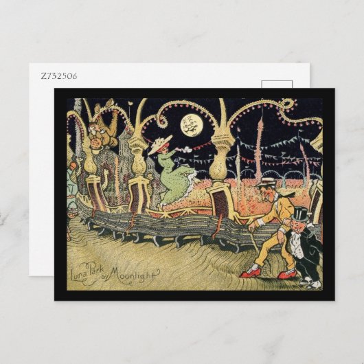 Coney Island, Luna Park, Moonlight,  Briefkaart (Voorkant / Achterkant)