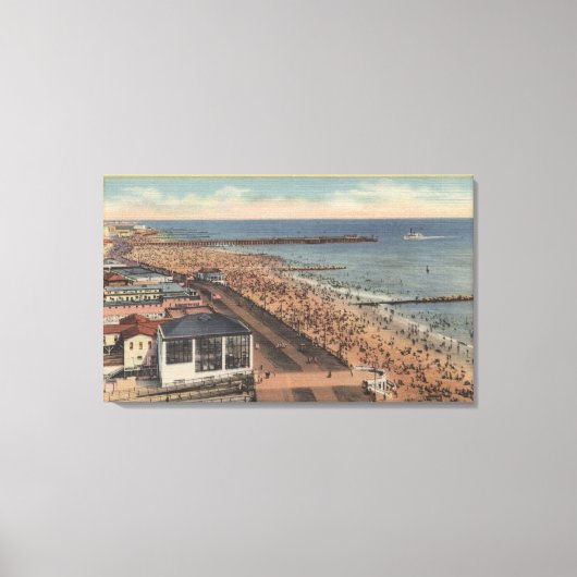 Coney Island, New York - Boardwalk, Beach Canvas Afdruk (Voorkant)