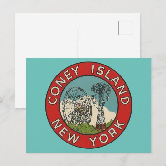 Coney Island, New York Briefkaart (Voorkant / Achterkant)