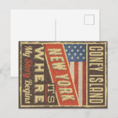 Coney Island New York Briefkaart (Voorkant / Achterkant)