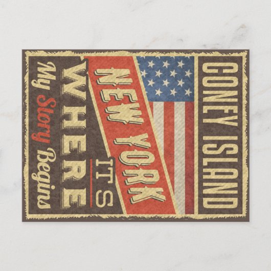 Coney Island New York Briefkaart (Voorkant)