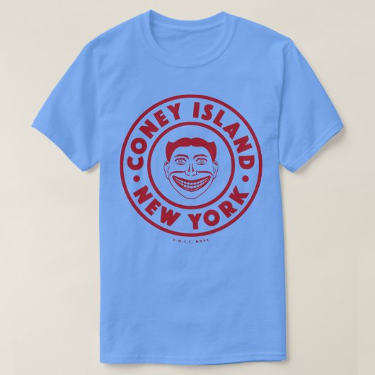 Coney Island New York City Red SteepleChase Face T-shirt (Design voorkant)