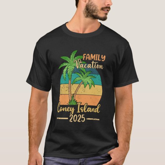 Coney Island New York Gezinsvakantie 2025 Zomer T-shirt (Voorkant)
