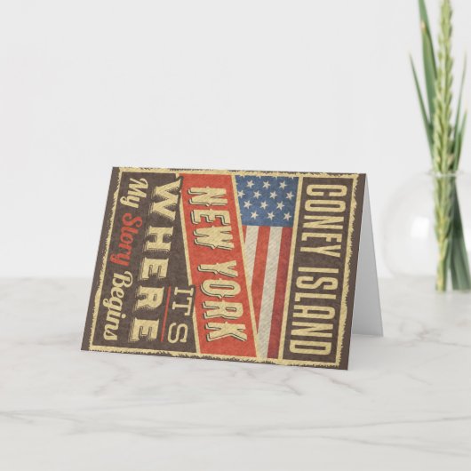 Coney Island New York Kaart (Voorkant)