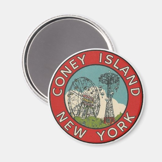 Coney Island, New York Magnet (Voorkant / Achterkant)
