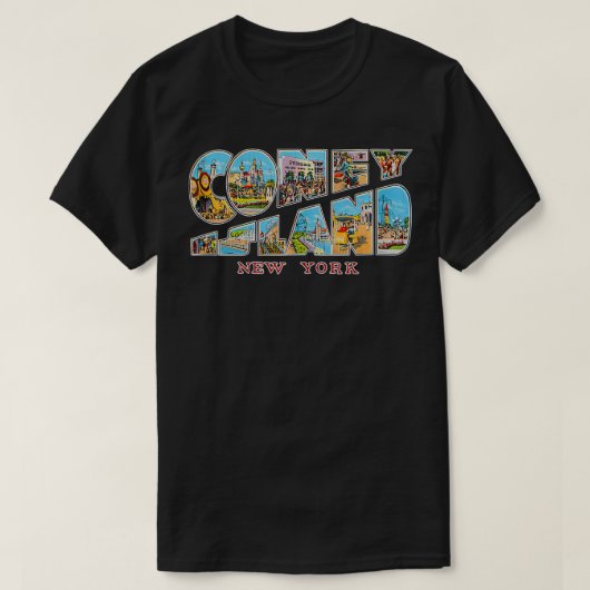Coney Island New York NY  Retro Souvenir T-shirt (Design voorkant)