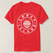 Coney Island New York Steeplechase Face Circle Whi T-shirt (Design voorkant)