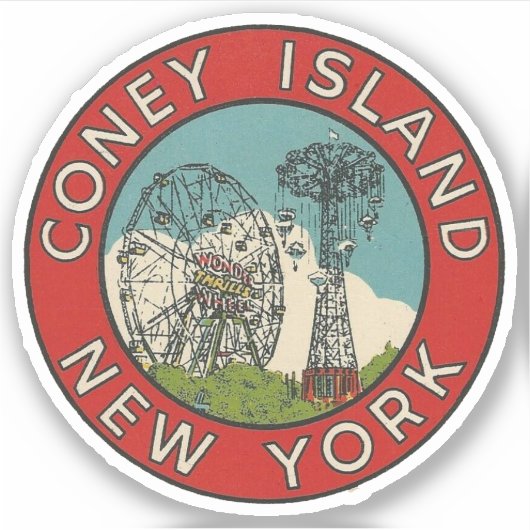 Coney Island, New York - Sticker (Voorkant)