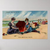 Coney Island NY 1909 Beach Poster (Voorkant)