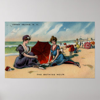 Coney Island NY 1909 Beach Poster