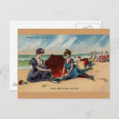 Coney Island NY 1909 Beach Scene Briefkaart (Voorkant / Achterkant)