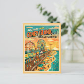 Coney Island NY Amerika's Speeltuin Briefkaart (Staand voorkant)