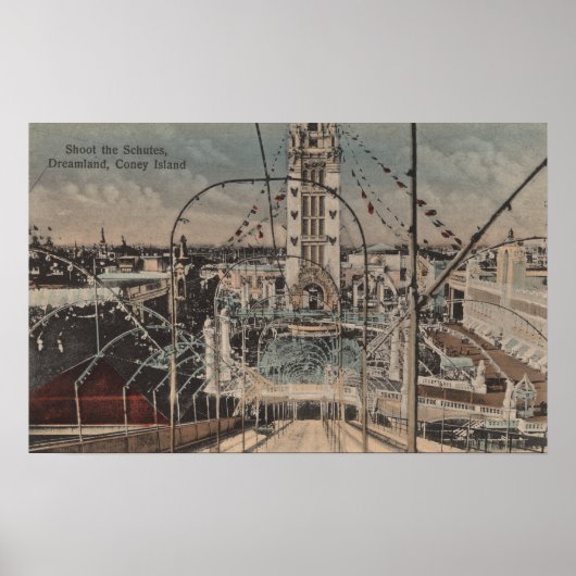 Coney Island, NY - Shoot the Schutes Ride Poster (Voorkant)