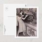 Coney Island, NY Vrouw in Schieten Gallery  Briefkaart (Voorkant / Achterkant)