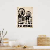 Coney Island Onze Zomer Silhouet Poster (Keuken)