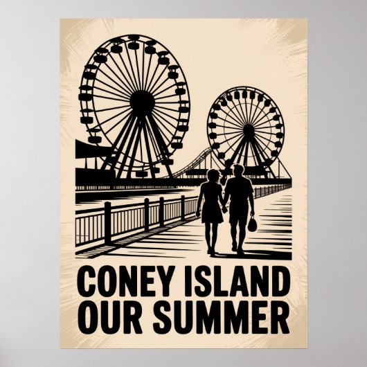 Coney Island Onze Zomer Silhouet Poster (Voorkant)