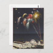 Coney Island Vuurwerk Briefkaart (Voorkant / Achterkant)