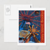 Coney Island Wonder Wheel Briefkaart (Voorkant / Achterkant)