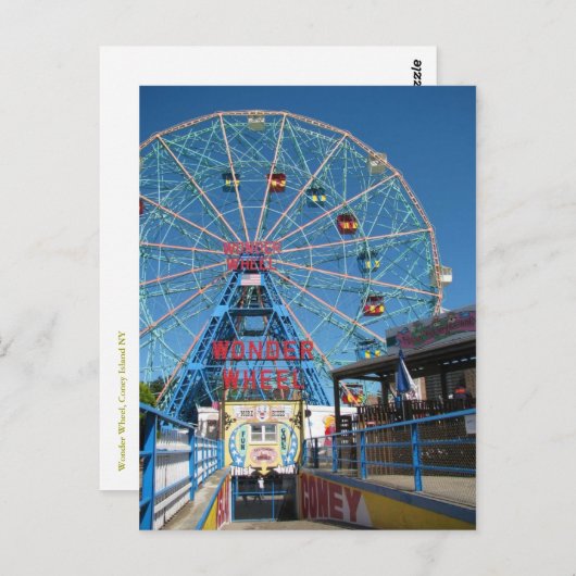 Coney Island Wonder Wheel Briefkaart (Voorkant / Achterkant)