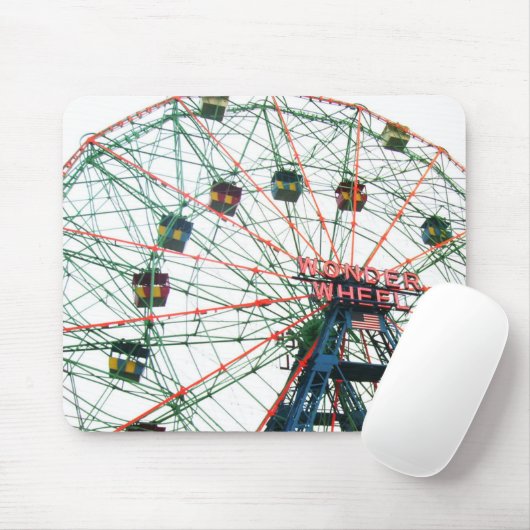 Coney Island Wonder Wheel Brooklyn New York City Muismat (Met muis)