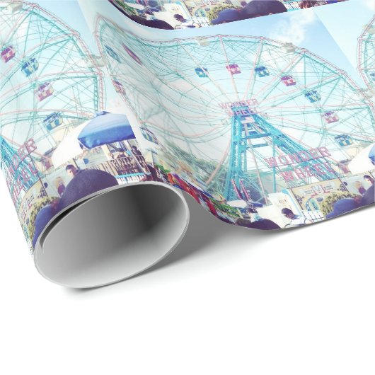 Coney Island Wonderwheels Ferris Wheel in Summer Cadeaupapier (Rol Hoek)